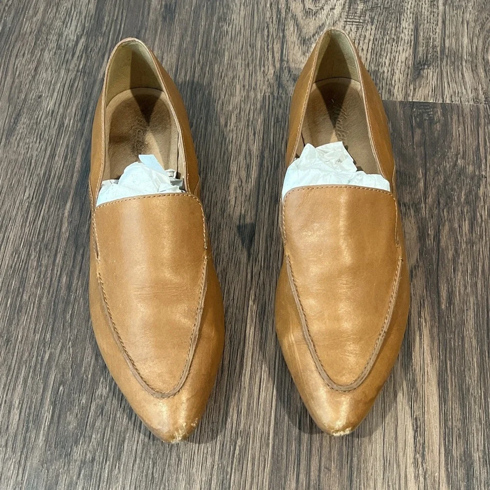 Madewell The Frances Skimmer Brown Leather Women's Shoes Size 8.5 Slip On Flats